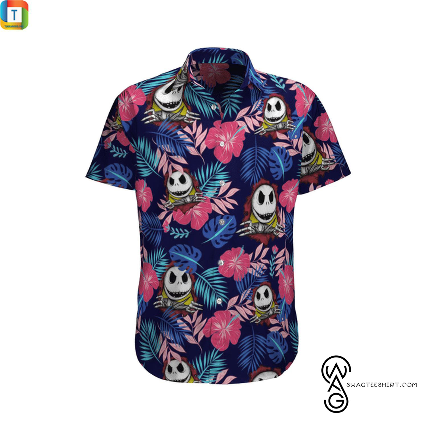 [Top Trending] Purple Jack Skellington Tropical Halloween Casual Beach Full Printing Hawaiian Shirt